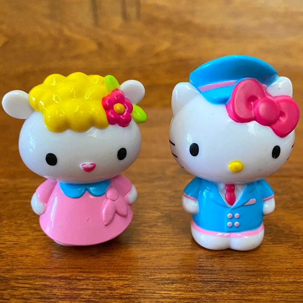 SANRIO Vintage Hello Kitty Dear Daniel Airline Pilot Flight Attendant Figures 2"